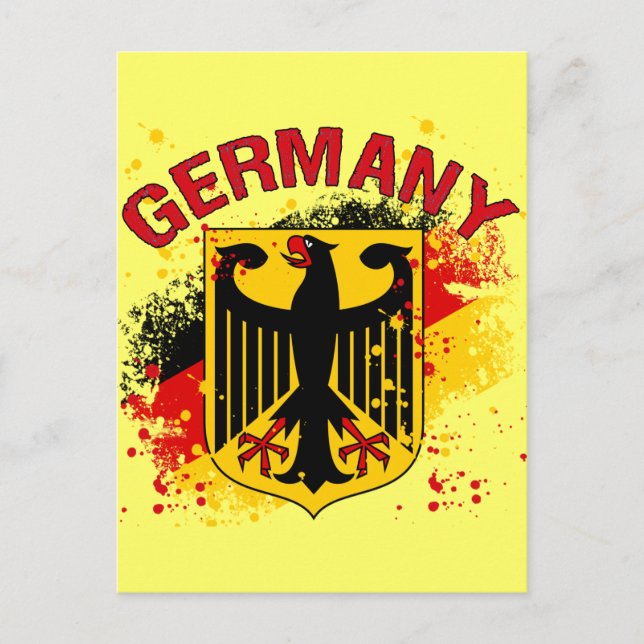 Carte Postale Grunge Style Allemagne Armoiries et drapeau (Devant)