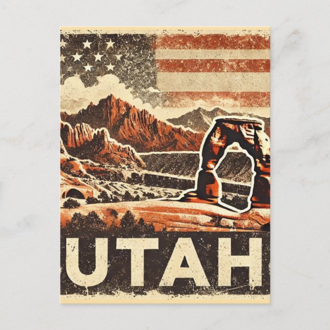 Carte Postale Grunge Utah (Devant)