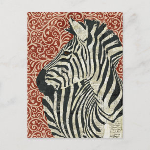 Carte postale Grunge Zebra Damask