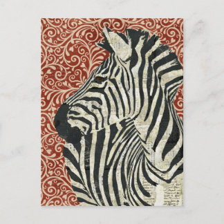 Carte postale Grunge Zebra Damask