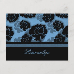 Carte postale Grungy Floral Decadadence, bleu clai