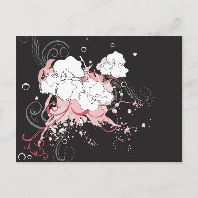 Carte postale Grungy flowers (Devant)