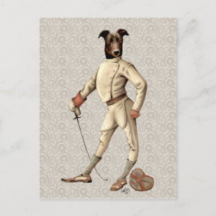Carte Postale Gryhound Fencer en crème Full 2