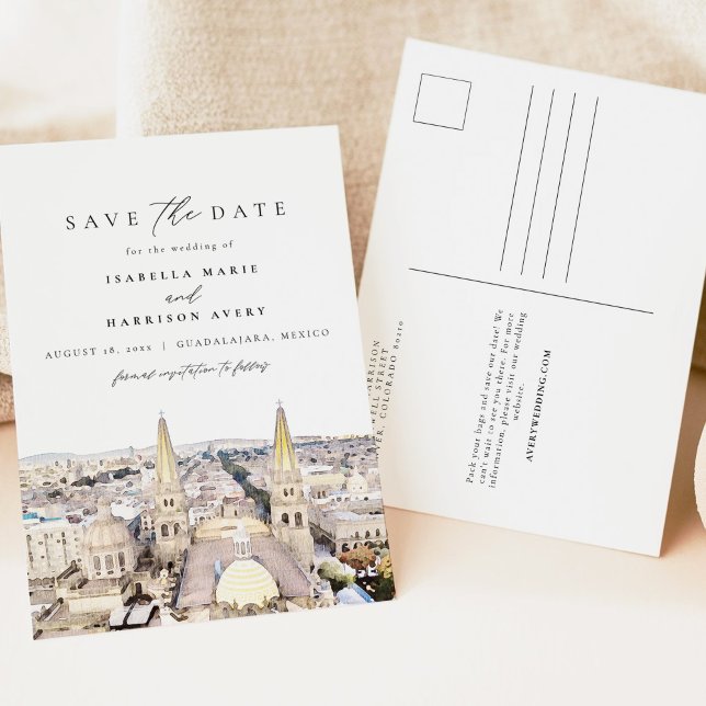 Carte Postale GUADALAJARA MEXICO City Skyline Enregistrer la dat (Créateur téléchargé)