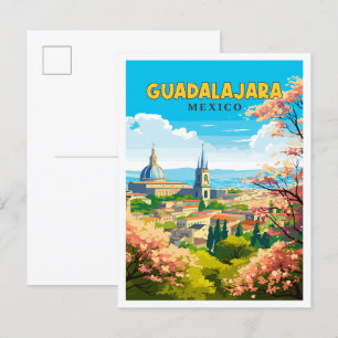 Carte Postale Guadalajara Mexique illustration de voyage vintage