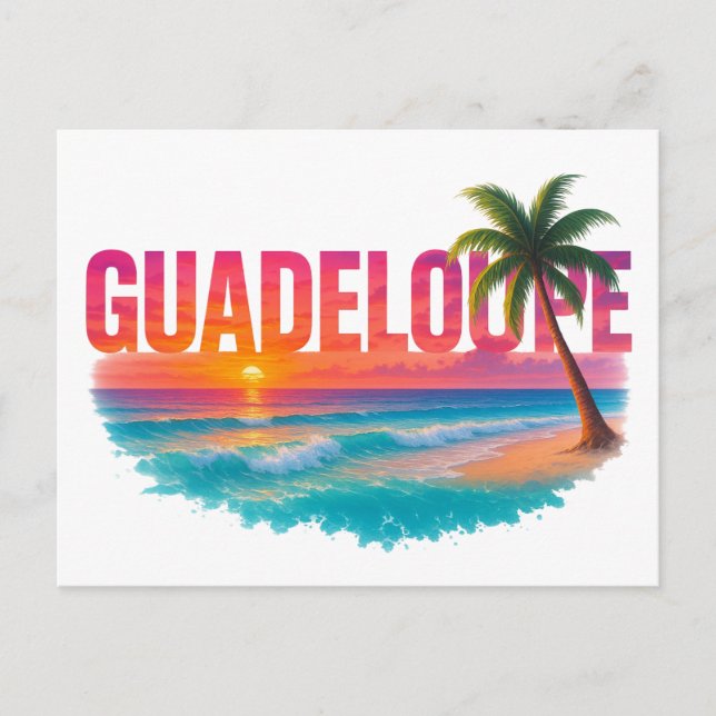 Carte Postale Guadeloupe Coucher de Soleil Tropical  (Devant)