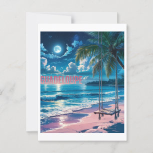 Carte Postale Guadeloupe : Nuit Enchantée sur la Plage Tropicale