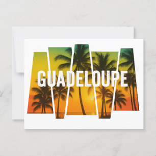 Carte Postale Guadeloupe Palmiers & Coucher de Soleil Tropical