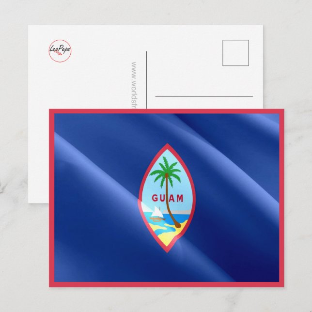 Carte Postale Guam - Drapeau d'agitation - (Devant / Derrière)