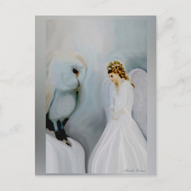 Carte Postale Guardian Angel and Owl (Devant)
