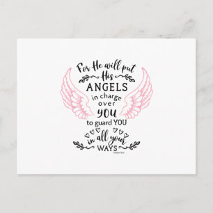 Carte Postale Guardian Angel Bible Scripture Verse