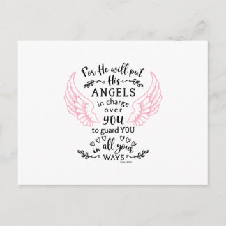 Carte Postale Guardian Angel Bible Scripture Verse