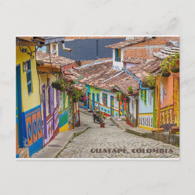 Carte Postale Guatapé, Colombie, rue colorée (Devant)