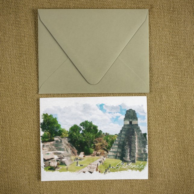 Carte Postale Guatemala Aztec Temple Voyage (guatemala panorama  view postcard)