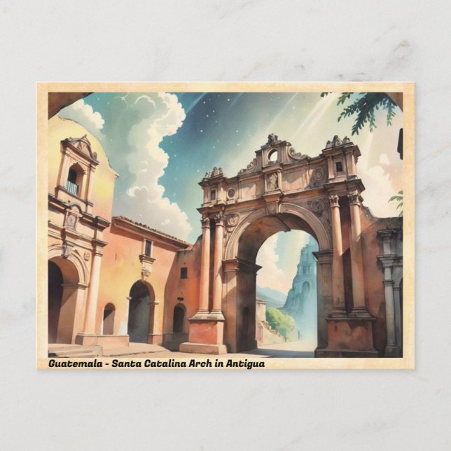 Carte Postale Guatemala Père Noël Catalina Arch à Antigua Vintag (Devant)