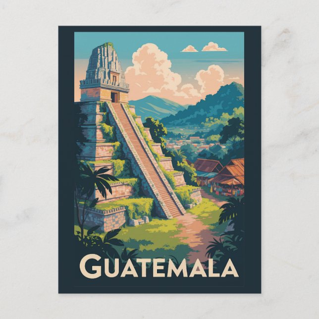 Carte Postale Guatemala Tikal National Park Illustration Voyage (Devant)
