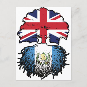 Carte Postale Guatémaltèque Royaume-Uni Drapeau des racines d'ar