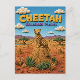 Carte Postale Guépard Kalahari Plains Moderne KlayKoo