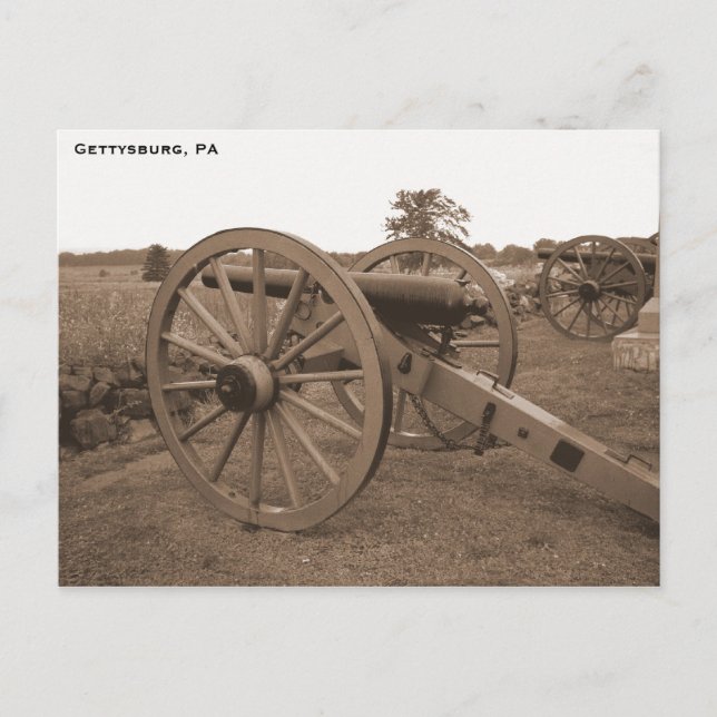 Carte Postale Guerre civile Cannon, Gettysburg, PA (Devant)