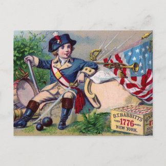 Carte Postale Guerre révolutionnaire drapeau de garçon patriotiq