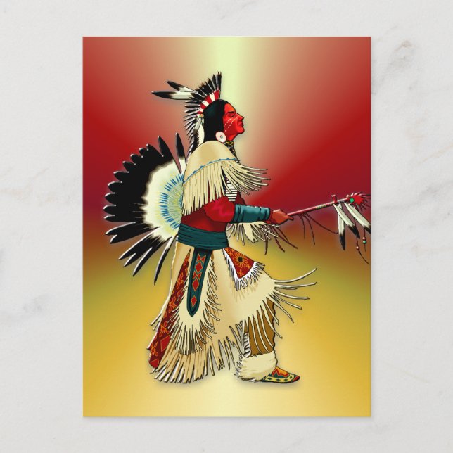 Carte Postale Guerrier amérindien #5 (Devant)