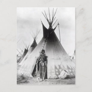 Carte Postale Guerrier Blackfoot, près de Calgary, Alberta, 1889