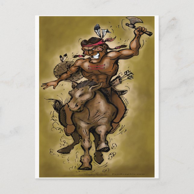 Carte Postale Guerrier indien (Devant)