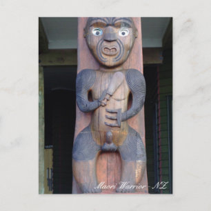 Carte Postale Guerrier Maori, art autochtone, Nouvelle-Zélande