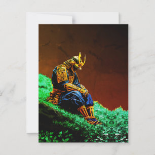 Carte Postale Guerrier Samouraï en armure dorée – Épique Japonai