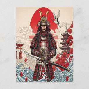 Carte Postale Guerrier Samouraï Japonais 
