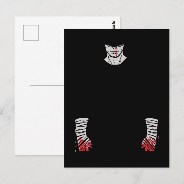 Carte Postale Guerrier taché de rouge des ombres (Devant / Derrière)