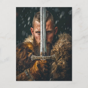 Carte Postale Guerrier Viking en tenue authentique