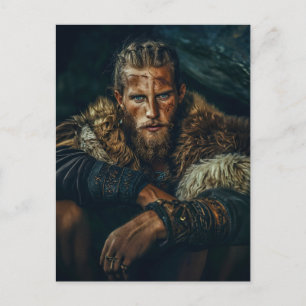 Carte Postale Guerrier Viking en tenue authentique