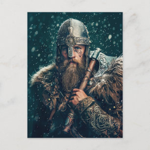 Carte Postale Guerrier Viking en tenue authentique