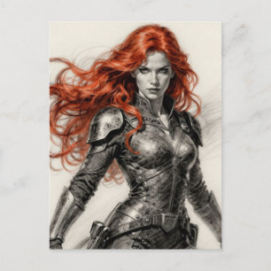 Carte Postale Guerrière aux cheveux roux