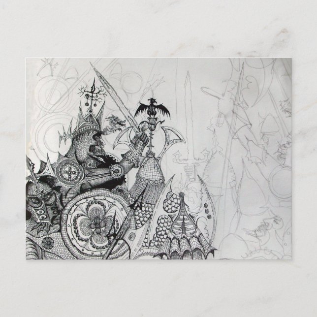 Carte Postale GUERRIERS GOTHIQUES, Chevaliers barbares, Imaginai (Devant)