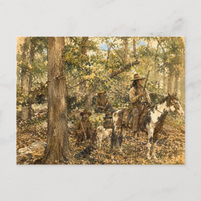 Carte Postale Guerriers Shawnee. (Devant)