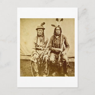 Carte Postale Guerriers sioux avec fusils à répétition Vintage