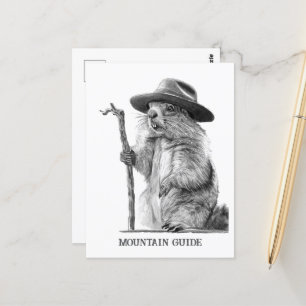 Carte Postale Guide de montagne - Design de marmotte de rêve