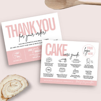 Carte Postale Guide de soin de gâteau, Instructions de soin de g