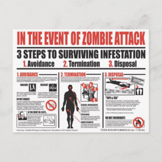 Carte Postale Guide de survie des zombies - Au-delà de ces murs