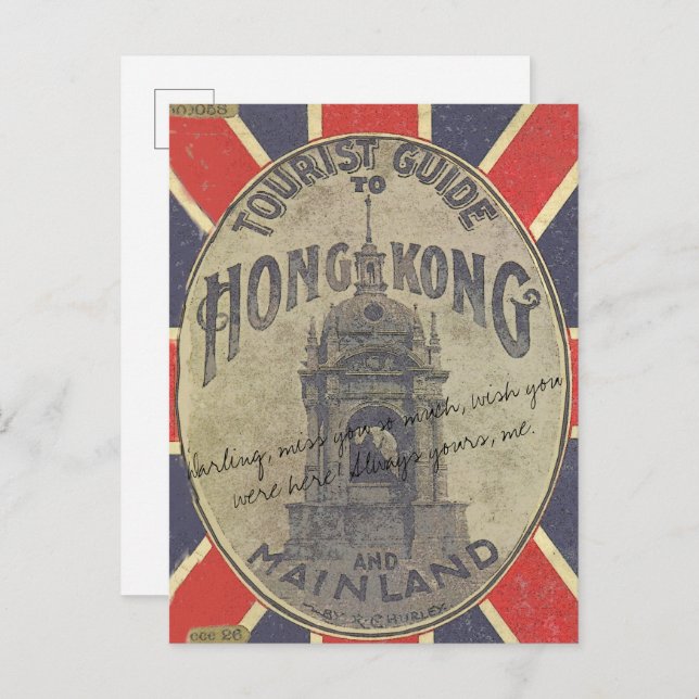 Carte Postale Guide touristique antique de Hong Kong avec Union  (Devant / Derrière)