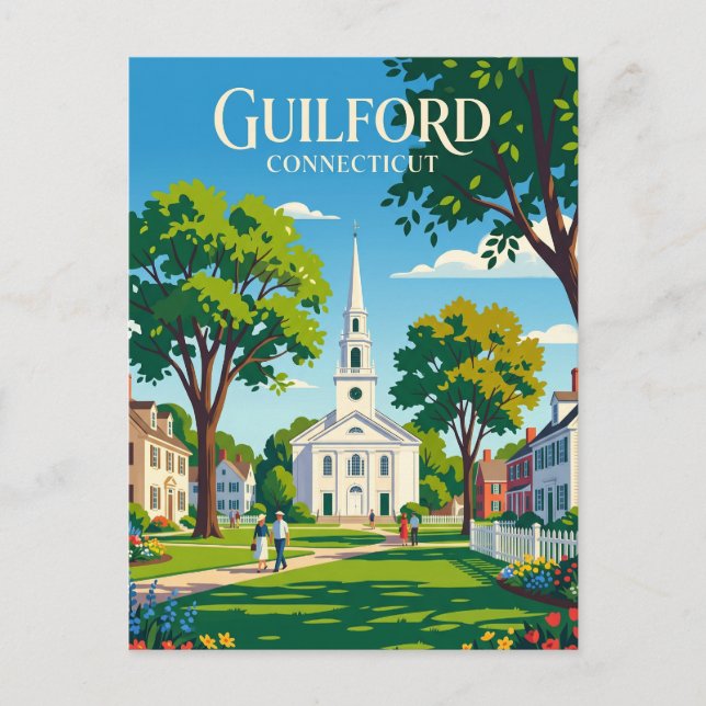 Carte Postale Guilford Green Connecticut (Devant)