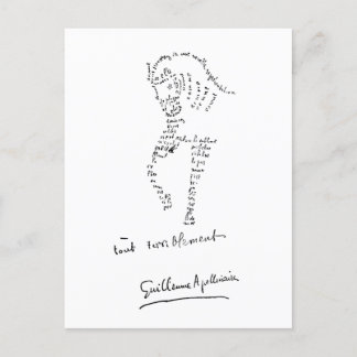 Carte Postale Guillaume Apollinaire, Calligramme Cheval