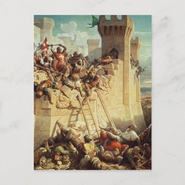 Carte Postale Guillaume de Clermont défendant Ptolemais (Devant)
