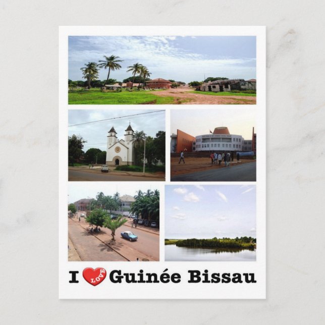 Carte Postale Guinée-Bissau - I Love Guinée Bissau - (Devant)