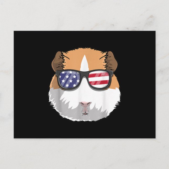 Carte Postale Guinéen Cochon Patriotique Usa 4 juillet Cute Amér (Devant)