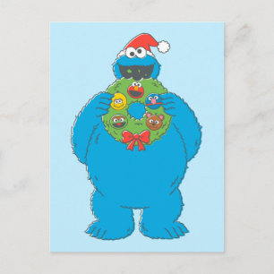 Carte Postale Guirlande de Noël vintage Monster Cookies