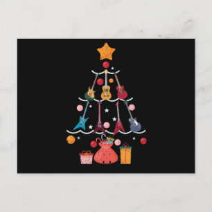 Carte Postale Guitar Santa Hat