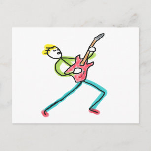 Carte Postale Guitar Stickman